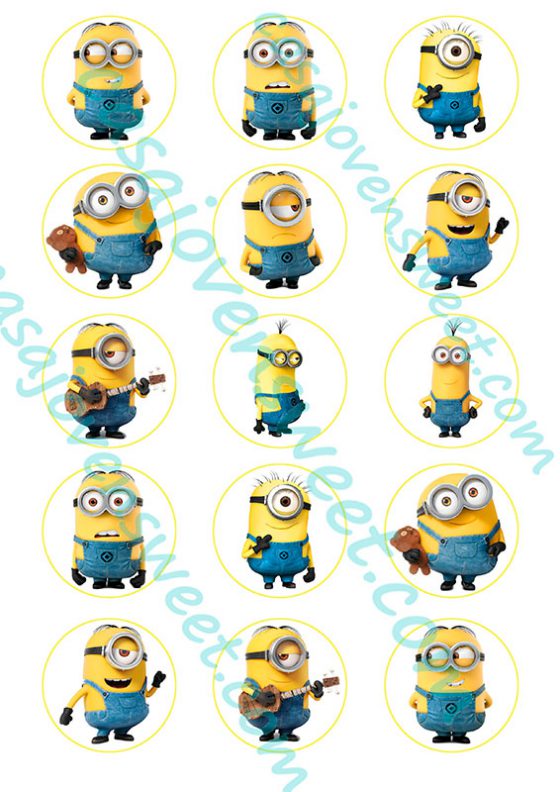 Papel De Azucar Minions Papel Comestible En Casa Joven Sweet