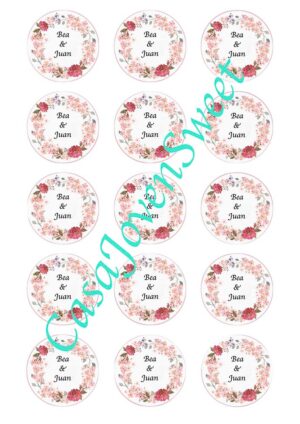 Papel de Azucar - Boda - Circulos flores