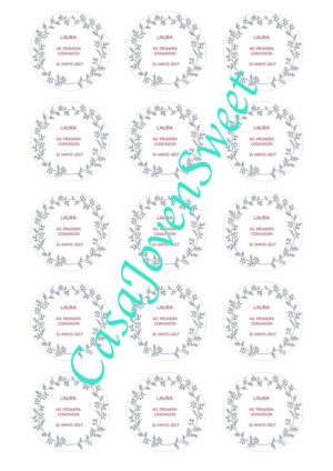 Papel de Azucar - Comunion - Circulos