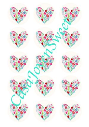 San Valentin Papel de azucar - Corazones