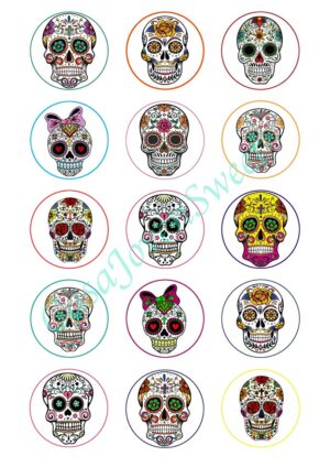 Papel de azucar - Halloween - Calaveras Mexicanas