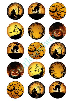 Papel de azucar - Halloween - Circulos Noche