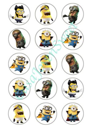 Papel de azucar - Halloween - Minions Circulos