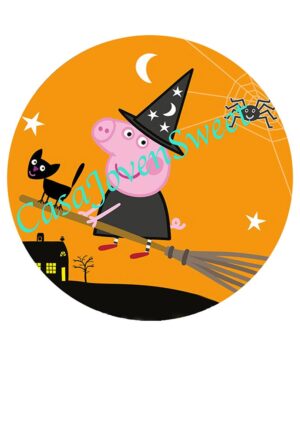 Papel de azucar - Halloween - Peppa Pig 20 cm