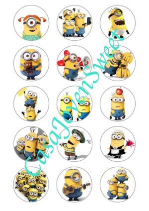 Papel de azucar - Minions - Circulos