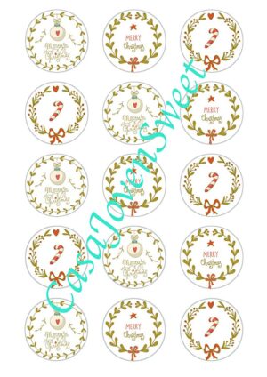 Papel de azucar - Navidad - Circulos