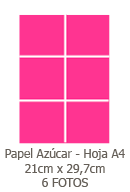 Papel de Azucar A4 6 Fotos