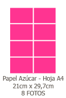 Papel de Azucar A4 8 Fotos