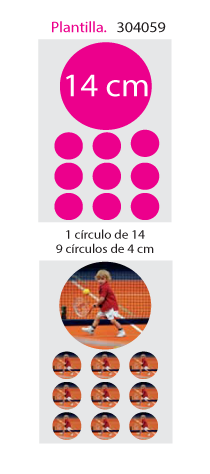 Papel de Azucar A4 en 1 circulo 14cm x 9 circulos 4cm