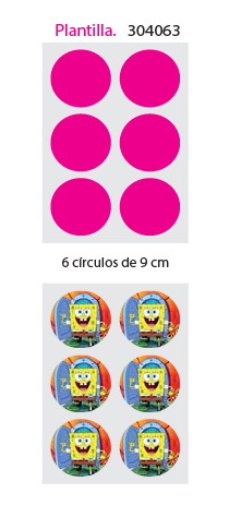 Papel de Azucar A4 en 6 circulos de 9cm