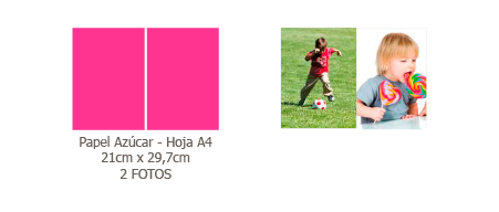 Papel de Azucar A4 2 Fotos sin borde