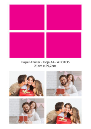 Tu propia imagen en Papel de Azúcar – Tu imagen x4 con borde