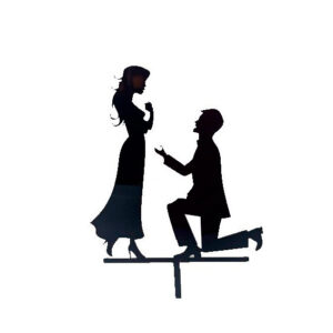 Topper tarta boda- Novio de rodillas negro