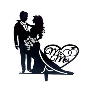 Topper tarta boda- negro corazón