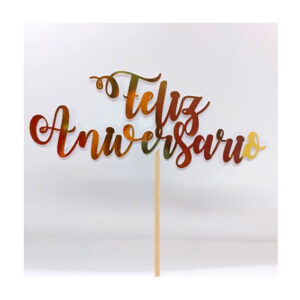 TOPPER FELIZ ANIVERSARIO 2 CAPAS
