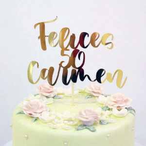 Topper tarta personalizable - felices nº + Nombre
