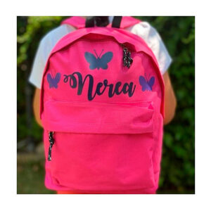 Mochila personalizada rosa 28x38x12cm