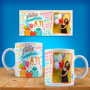 TAZA CUMPLEAÑOS 4 PERSONALIZADA