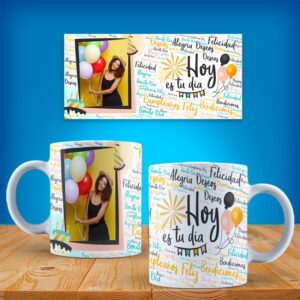 TAZA CUMPLEAÑOS 8 PERSONALIZADA
