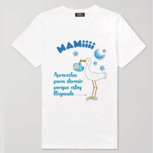 CAMISETA MAMA CIGUEÑA AZUL