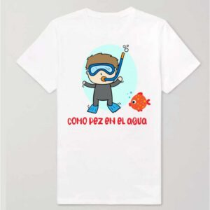 Camiseta personalizada nadador - niño moreno