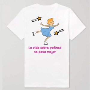 Camiseta personalizada patinadora - niña rubia