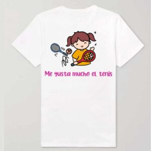 Camiseta personalizada tenis - niña morena