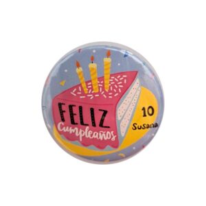 12 CHAPAS 58MM TARTA NOMBRE + Nº