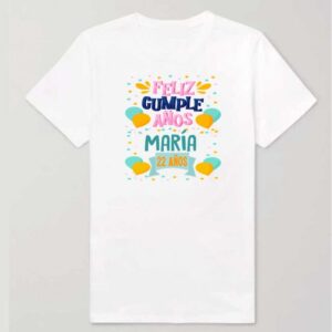 Camiseta personalizada - Feliz cumple globos